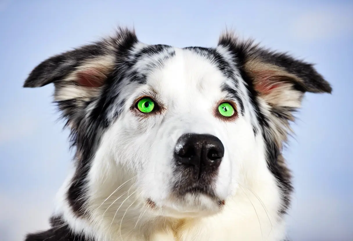 cachorro com olho verde